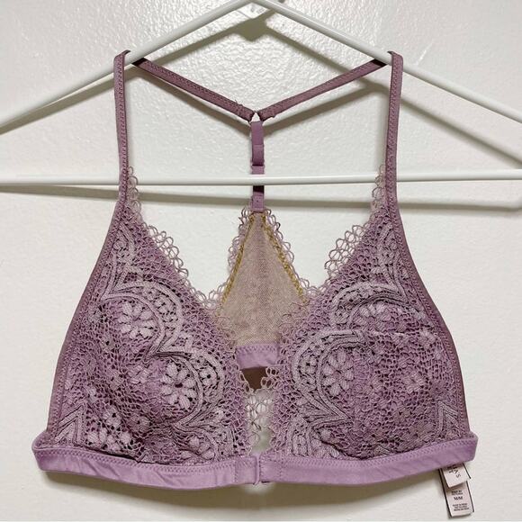 Victoria's Secret Purple Floral Front Closure Padded Bra - Picture 1 of 5